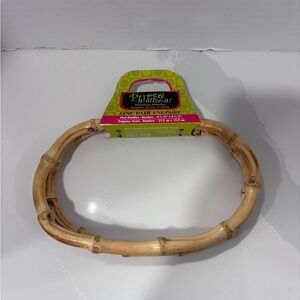Purse-n-Alize-it Purse Handle Pair Bamboo Oval Handles - Natural Tan 8.5x5.5”